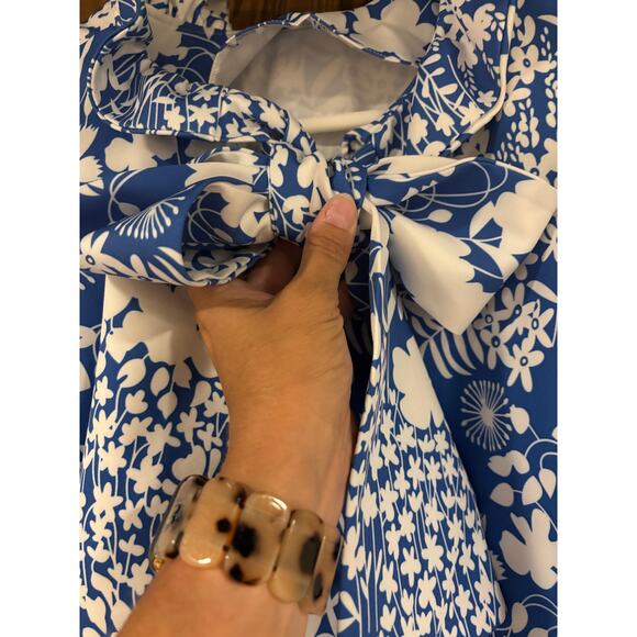 Tuckernuck Faye Floral Ruffle Neck Tie Back Blouse XXL - Picture 5 of 8